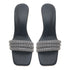 Black And Gold 4536 Crystal Strap Heel Sandal For Women